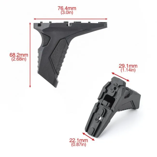 LINK ANGLED HAND STOP FOR M-LOK/KEYMOD SYSTEMS BLACK