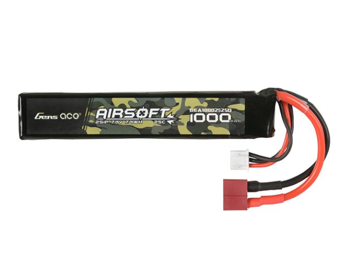 Gens ace 7,4V 1000mAh 25C Lipo Akku mit T-Plug