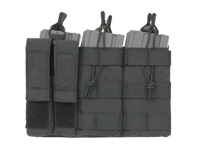 8 Fields Triple 5.56 Mag/Pistol Pouch Panel (5 + 2) Black