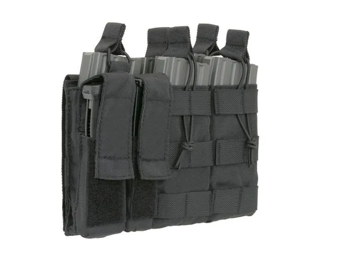 8 Fields Triple 5.56 Mag/Pistol Pouch Panel (5 + 2) Black