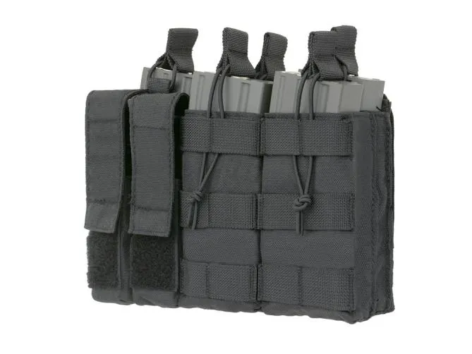8 Fields Triple 5.56 Mag/Pistol Pouch Panel (5 + 2) Black