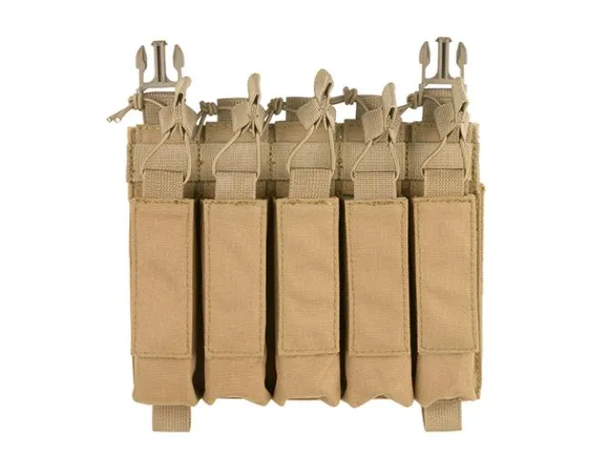 SMG Hybrid Mag Pouch 5 Mags Tan suitable for MP5 Series