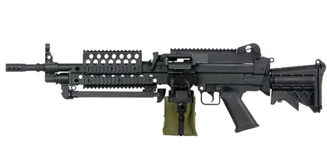 Softair.Zone MK46 Sportsline LMG incl. 2500 RDS Box Mag 0,5 Joule AEG Black