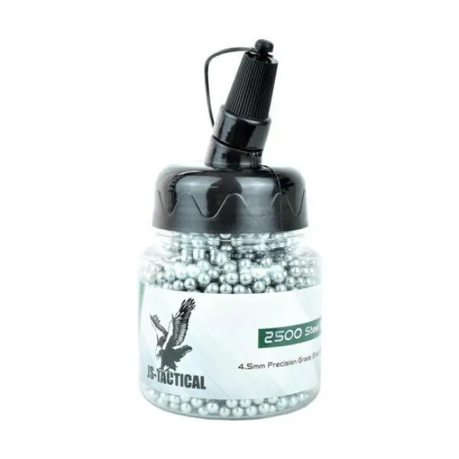 JS-Tactical 4,5mm Precision Grade Stahl BB´s 2500 Stück Flasche