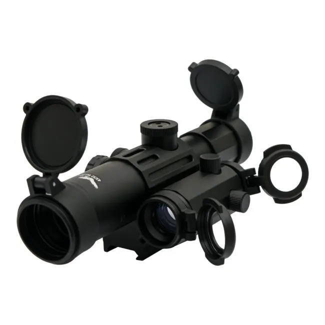 JS-Tactical Rifel Scope mit 4X Zoom, 32mm Linse mit Not-Red-Dot Tube Black
