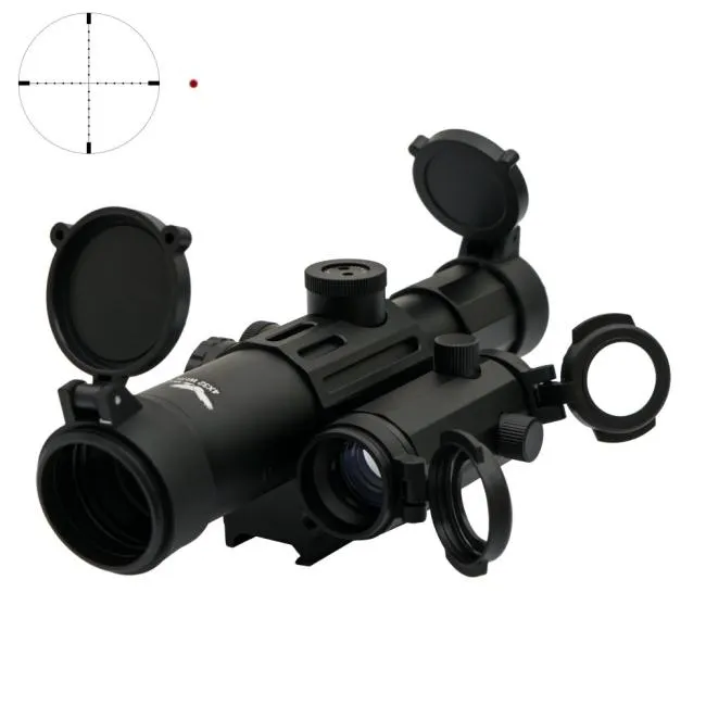 JS-Tactical Rifel Scope mit 4X Zoom, 32mm Linse mit Not-Red-Dot Tube Black