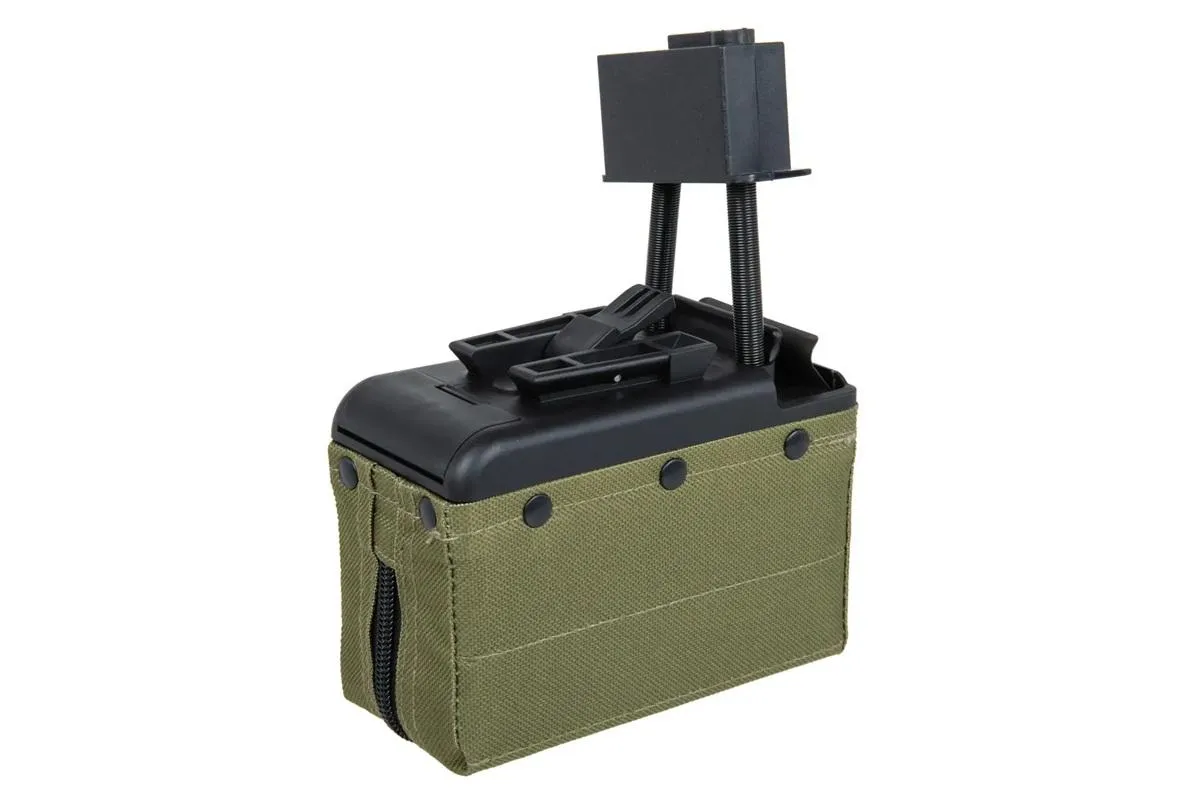 A&K elektrisches Box Mag für M249 Nachbauten Olive ca. 2000 Schuss