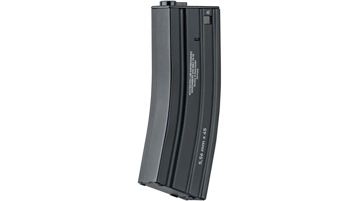 Heckler & Koch 160 Rds Steel Mid-Cap Magazin, Black