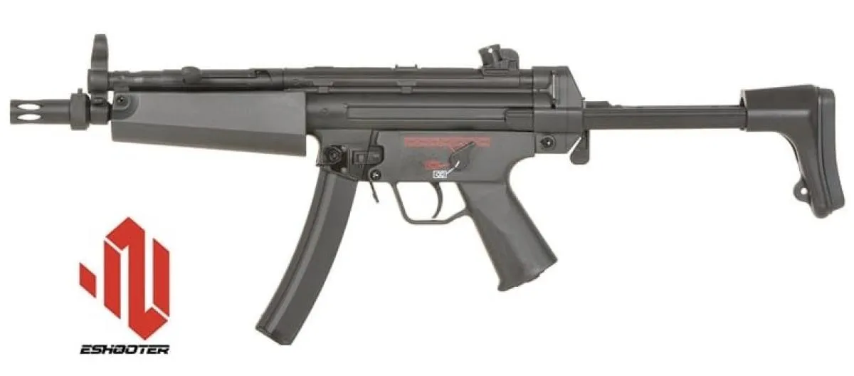 Cyma CM041J Gen2. Platinium mit Eshooter ETU SMG AEG 0,5 Joule ab 14J