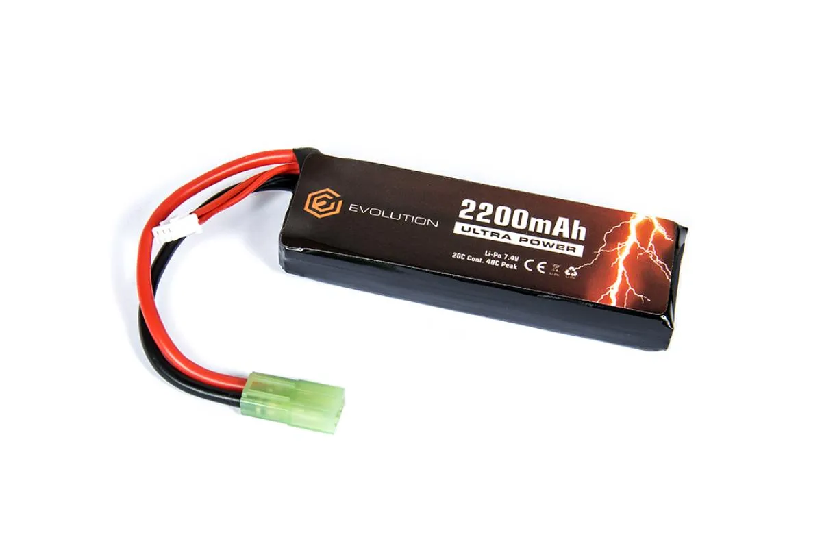 Evolution Li-Po Ultra Power PEQ 7.4V 2200mAh 20C - 40C Peak (mm 16x33x102)