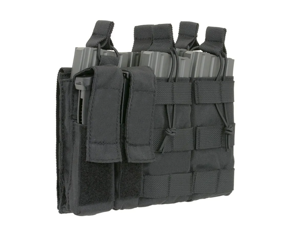 8 Fields Triple 5.56 Mag/Pistol Pouch Panel (5 + 2) Black