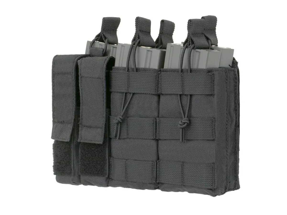 8 Fields Triple 5.56 Mag/Pistol Pouch Panel (5 + 2) Black