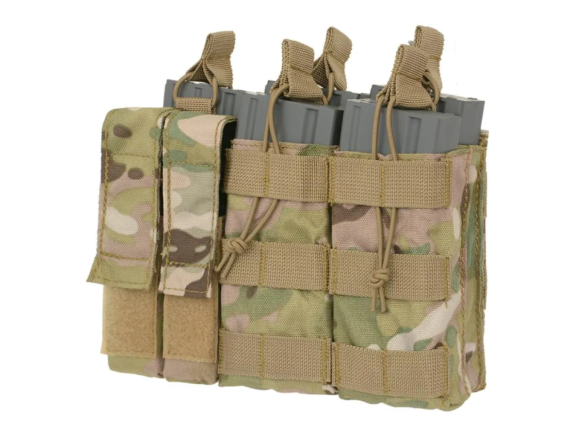 8 Fields Triple 5.56 Mag/Pistol Pouch Panel (5 + 2) MultiCamo