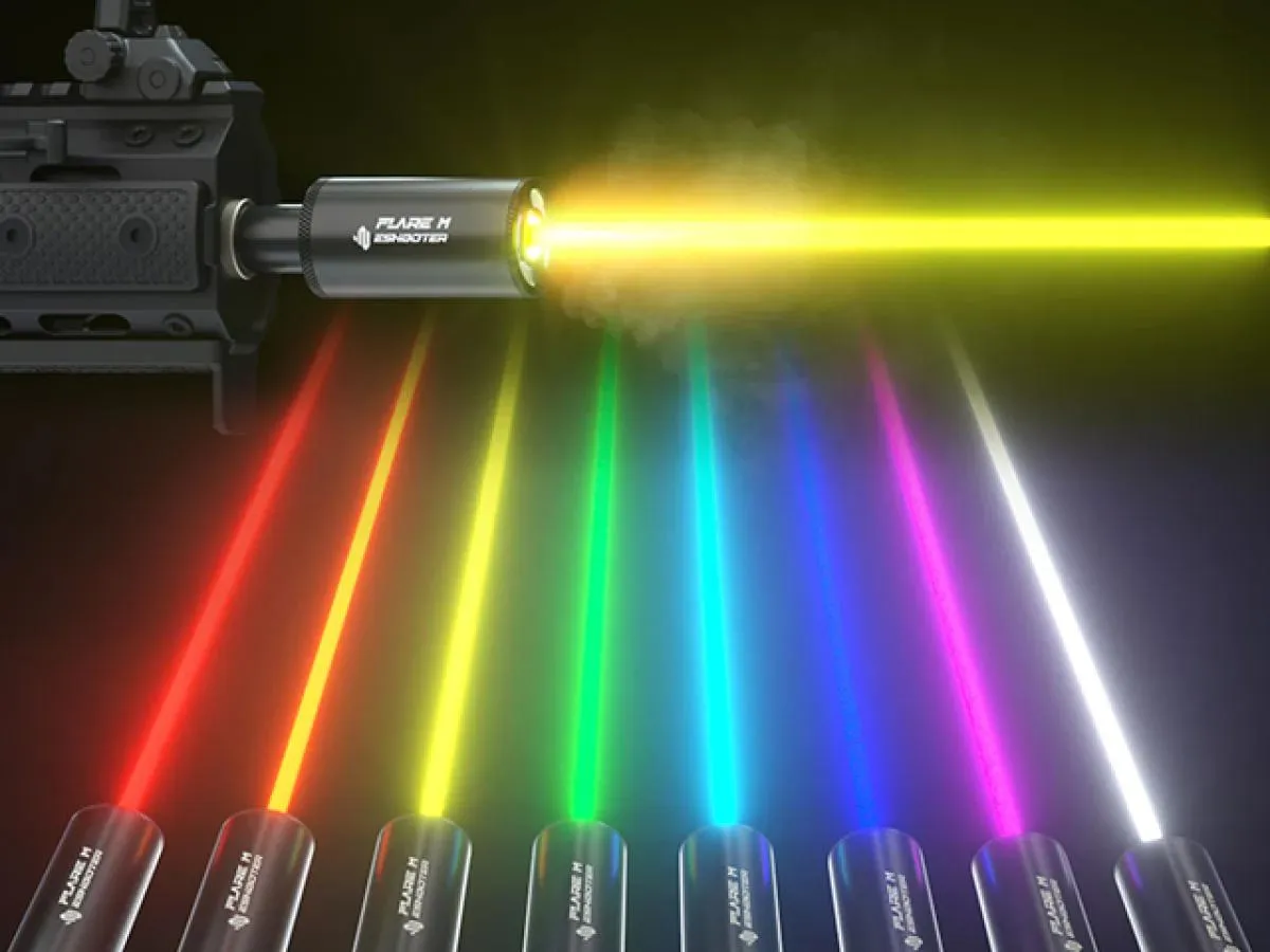 Flare M Tracer mit Muzzle-Flash Effect von Eshooter Black für Grüne & Rote-Tracer BBs