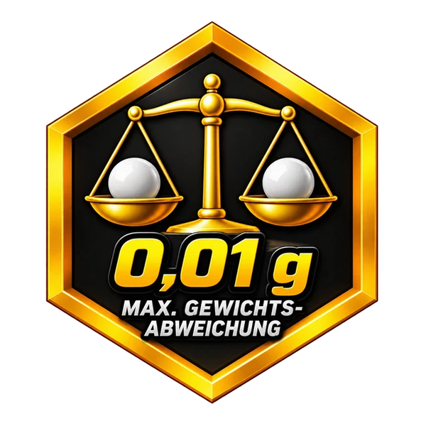 Maximal 0,01 g Gewichtsabweichung